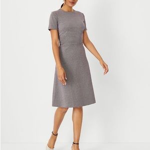 NWT Ann Taylor Houndstooth Short Sleeve Flare Dress